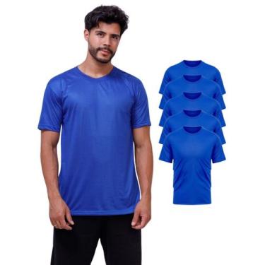 Imagem de Kit Com 5 Camisetas Azul Royal 100% Poliéster - Rcv Store