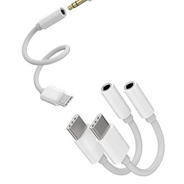 Imagem de Adaptador USB-C para divisor de fone de ouvido DAC de 3,5 mm (pacote com 3) cabo conector auxiliar tipo C, cabo conector de áudio dongle compatível com Samsung Galaxy S23 para LG Pixel para iPhone15