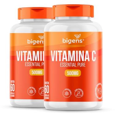 Imagem de Vitamina C Essential Pure 500mg, Biogens, Kit 2x 60 cápsulas