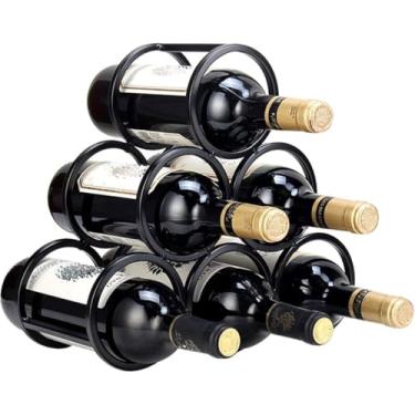 Imagem de Suporte Vinho Para Garrafas De Vinho Mini Adega Empilhável 6 Unidades Aramado Aço Garrafas Vinhos Premium