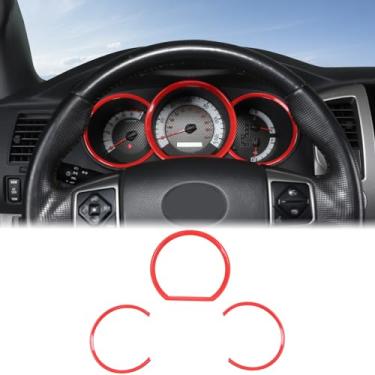 Imagem de Aunginsy Kit de acabamento de anel de painel de painel de console central compatível com Toyota Tacoma 2011-2014 Tacômetro de controle central capa de anel decorativo painel de instrumentos painel de