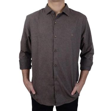 Imagem de Camisa Masculina Ogochi ML Casual Flanela Slim Marrom - 0015-Masculino
