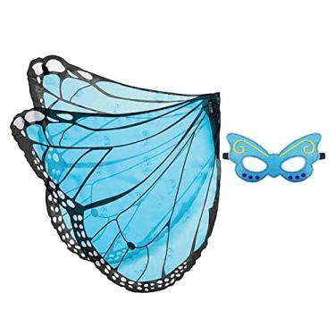 Imagem de Tachiuwa Vestido de Festa com Asas de Fada para Crianças - Azul e Preto