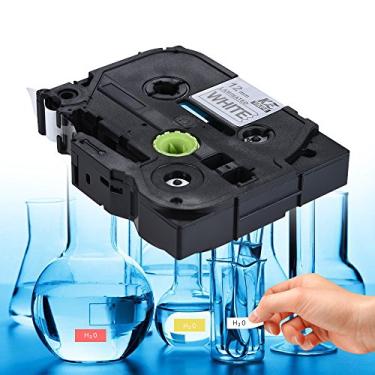 Imagem de Fita de Etiqueta Laminada Preta Em Branco Compatível Com Impressora Brother P-Label Pt-1010/Pt-2100/Pt-18R/Pt-E200/Pt-9500 12Mm * 8M