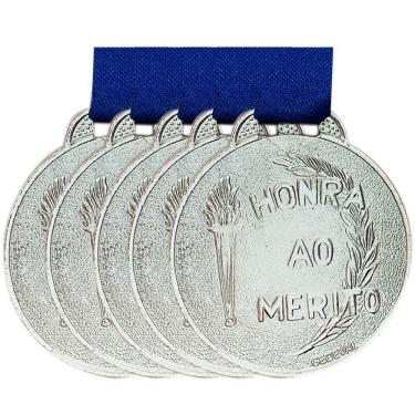 Imagem de Kit 10 Medalhas Honra Ao Mérito 35mm - Ouro Prata Bronze Top prata