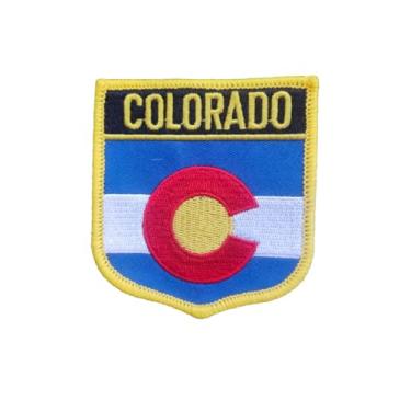 Imagem de Ruoming 1 PÇ Patch de bandeira do Colorado bordado a ferro ou costurado, tático, militar, bandeira do estado nacional (Colorado)
