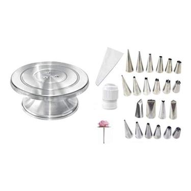 Imagem de Bailarina P/Decorar Bolo + Kit Bicos 24 Pçs+suporte De Rosa