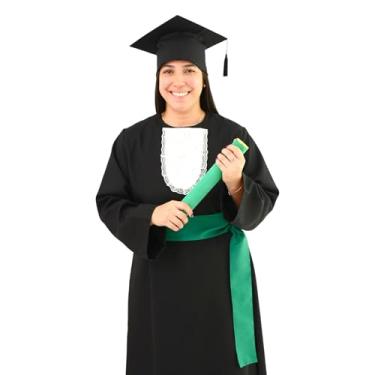 Imagem de Conjunto de Formatura Completo, Beca, Capelo, Jabô, Faixa e Canudo (Verde, Infantil 02)