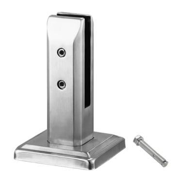 Imagem de Ioensy Grampo de vidro de aço inoxidável Grampo de vidro Grampo de corrimão de vidro Fácil instalação de torneiras de vidro para escada, piscina, cerca, Silver a