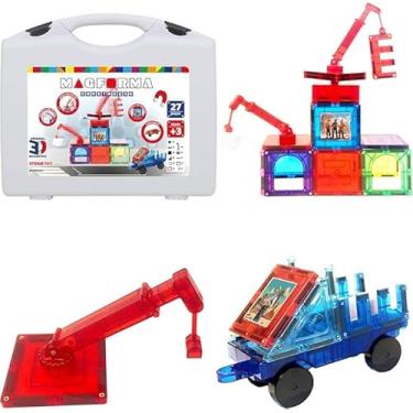 Imagem de BRINQUEDO BLOCOS MAGNÉTICOS INFANTIL MAGFORMA CONSTRUÇÃO, O BRINQUEDO MAGNÉTICO DOS MINI CONSTRUTORES, STEAM TOY, 27 PEÇAS, ESTIMULA A IMAGINAÇÃO, DESENVOLVE HABILIDADES MOTORAS. (27 PEÇAS)