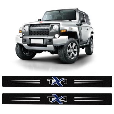 Imagem de Soleira da Porta Troller TX4 2015/2021 Adesivo Protetor Azul - SPORTIN