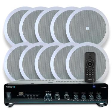 Imagem de Som Varanda Gourmet Jbl Som Ambiente Teto Gesso Embutir 10 Arandelas J