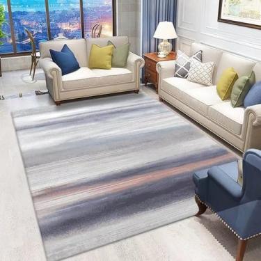 Imagem de Tapete abstrato moderno para decoração de casa, carpetes para sala de estar, cinza, tamanho grande, sofá, área, quarto, varanda, decoração, tapete de chão, flanela 1.200 x 300 cm 78,7 x 118 pol.