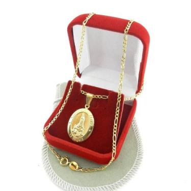 Imagem de Corrente Masculina 80cm 2mm N S Fatima Folheado Ouro 18k CR223 - WNBIJ