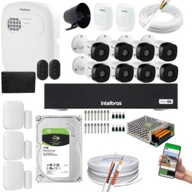 Imagem de Kit Cftv 8 Câmeras Intelbras 1220B + kit Alarme+ivp 2000+xas 4010+ HD 