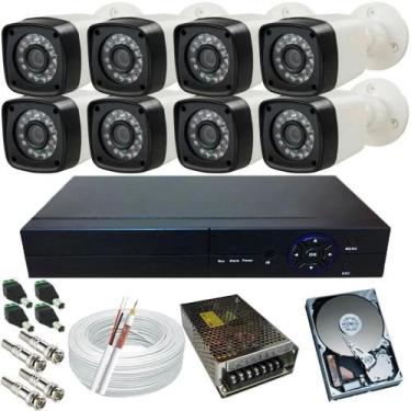 Imagem de Kit Cftv 8 Câmeras De Segurança Full Hd 1080p 2 Mp Dvr 8 Ch - Protec