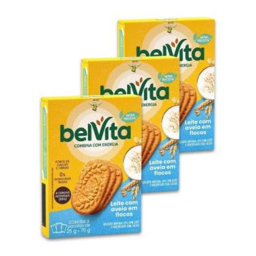 Imagem de Biscoito Integral Belvita Leite E Aveia Kit 3 Caixas 75G