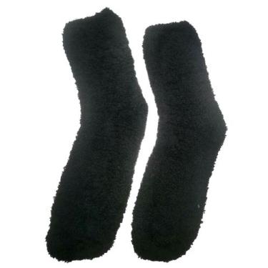 Imagem de kit 2 pares Meia Pelúcia Masculino lisa Inverno Quente Proteção Frio -