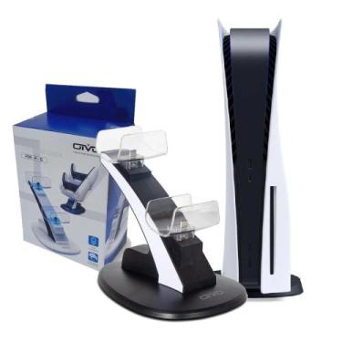 Imagem de Carregador Duplo Com Led Para Controles Ps5 Base Vertical - DACAR