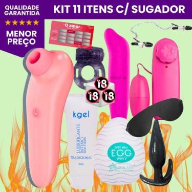 Imagem de KIT SexShop 11 Itens Sugador de Clitóris + Estimulador Ponto G + Mastu