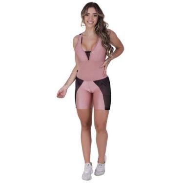 Imagem de MACAQUINHO FITNESS CURTO FEMININO CIRRÊ RELEVO E LISO BOJO ORBIS Rosê 