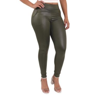 Imagem de Calça Feminina material sintético Cirre Skinny Cós Alto Lycra - Lori M