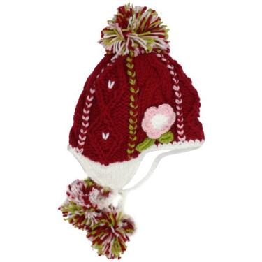 Imagem de Chaos Gorro de aba de orelha para meninas com pompom (branco, júnior 7-14)