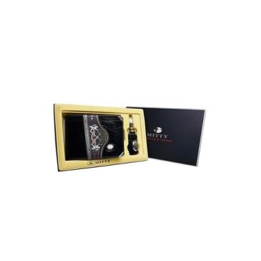 Imagem de Kit Carteira Masculina Mitty + Chaveiro Couro - M1SCH PT