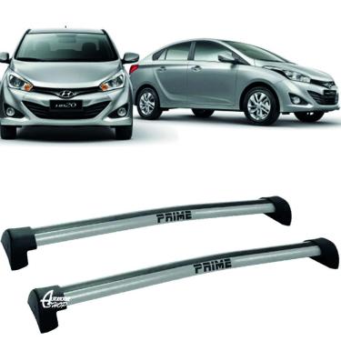 Imagem de Rack Teto Aluminio Prime Hyundai HB20S 15/ 2019 Prata PR046