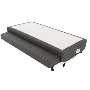 Imagem de Cama Box CASAL Universal Cosmopolita Bicama Cinza - Rajado128x188, 128