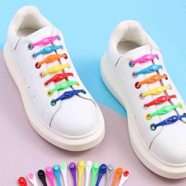 Imagem de Kit 12 Cadarços de Silicone Colorido Tênis Adulto Infantil - Attus