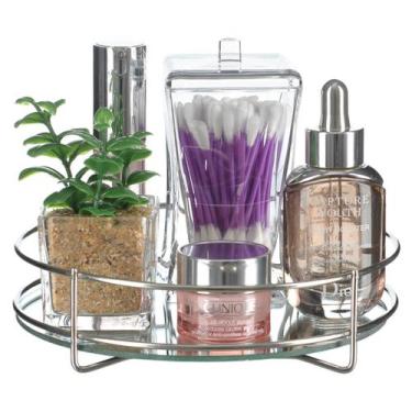 Imagem de Bandeja Decorativa Com Espelho P/ Banheiro Lavabo Sala Quarto Luxo - P