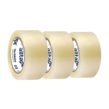 Imagem de Kit 3 Fita Adesiva Durex Larga Transparente 100 metros x45mm - ALLTAPE