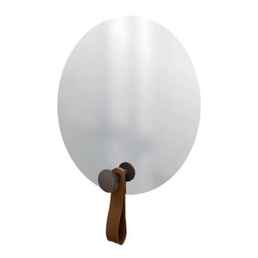 Imagem de Espelho Funcional Hook Corten Alça Caramelo 50 Cm Redondo - e2g Design