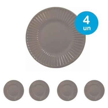 Imagem de 4un Prato sobremesa petiscos melamine plissé buffet 20cm - yangzi