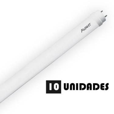 Imagem de Kit 10 Lâmpada Led Tubular T8 18w 1,2m Branco Frio Avant