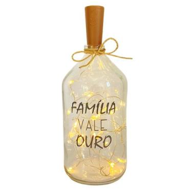 Imagem de Luminária Garrafa Familia Vale Ouro com Luz de Led - Della Decora