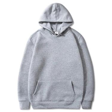 Imagem de Moletom Canguru Liso Blusa de Frio Capuz e Bolso Masculino e Feminino 