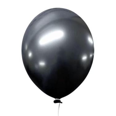 Imagem de Balão 9 Alumínio Preto Ônix 25 Un - Happy Day