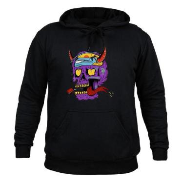 Imagem de Moletom 100% Algodão Flanelado Caveira On - Surprass, Preto, P