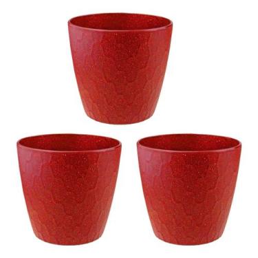 Imagem de 3 un Vaso plantas colmeia decorativo flor G VERMELHO - EVO