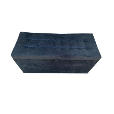 Imagem de Recamier puff baú em suede solteiro 100% mdf - preto - Negromonte Stor