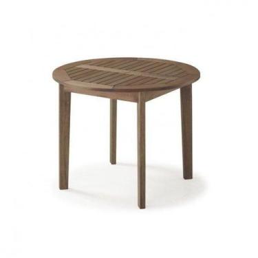 Imagem de Mesa Redonda Ripada para Áreas Externas em Madeira Eucalipto Maior Dur