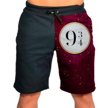 Imagem de Bermuda Short Calção Plataforma 9 3/4 Harry Potter - smoke, Preto, M 3