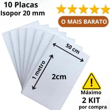 Imagem de 10 Placas de Isopor 20mm 100cm x 50cm x 2cm Forro - ECO ISO - 360.DIGI