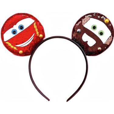 Imagem de CLGIFT Orelhas de princesa Minnie, escolha sua cor, orelhas de flor Minnie, orelhas de minnie florais, orelhas de rato brilhantes roxas (carros e amigos), Carros e amigos, 1 Count (Pack of 1)