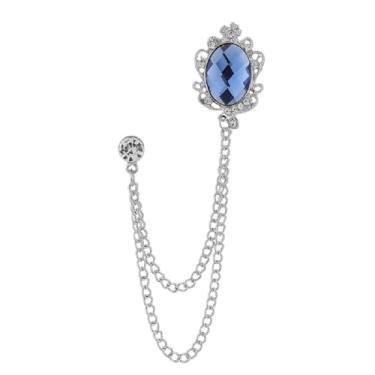Imagem de Broche de lapela masculino com borla de gema elegante para pendurar correntes de colar broche para terno de carreira smoking de camisas gravata chapéu cachecol para namorado pai aniversário, Liga de