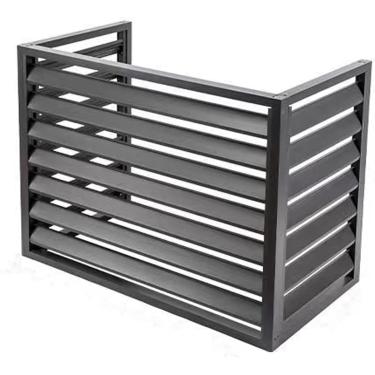 Imagem de Cobertura de ar condicionado para unidades externas Tela de cerca de ar condicionado de alumínio resistente Tela de cerca de privacidade externa Prateleira de planta com veneziana para jardi