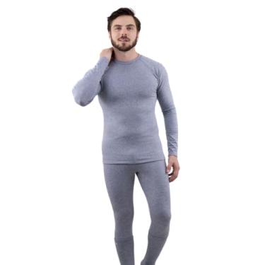 Imagem de Conjunto Camiseta Calça Térmica Flanelada Segunda Pele Frio Vento (P, Cinza)