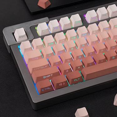 Imagem de Conjunto de teclas PBT Double Shot de 134 teclas, perfil OEM, gradiente, rosa, com retroiluminação adequada para teclado mecânico 61/87/104/108 Cherry MX